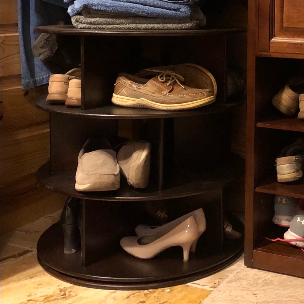Lazy shoesan revolving spinning shoe rack
